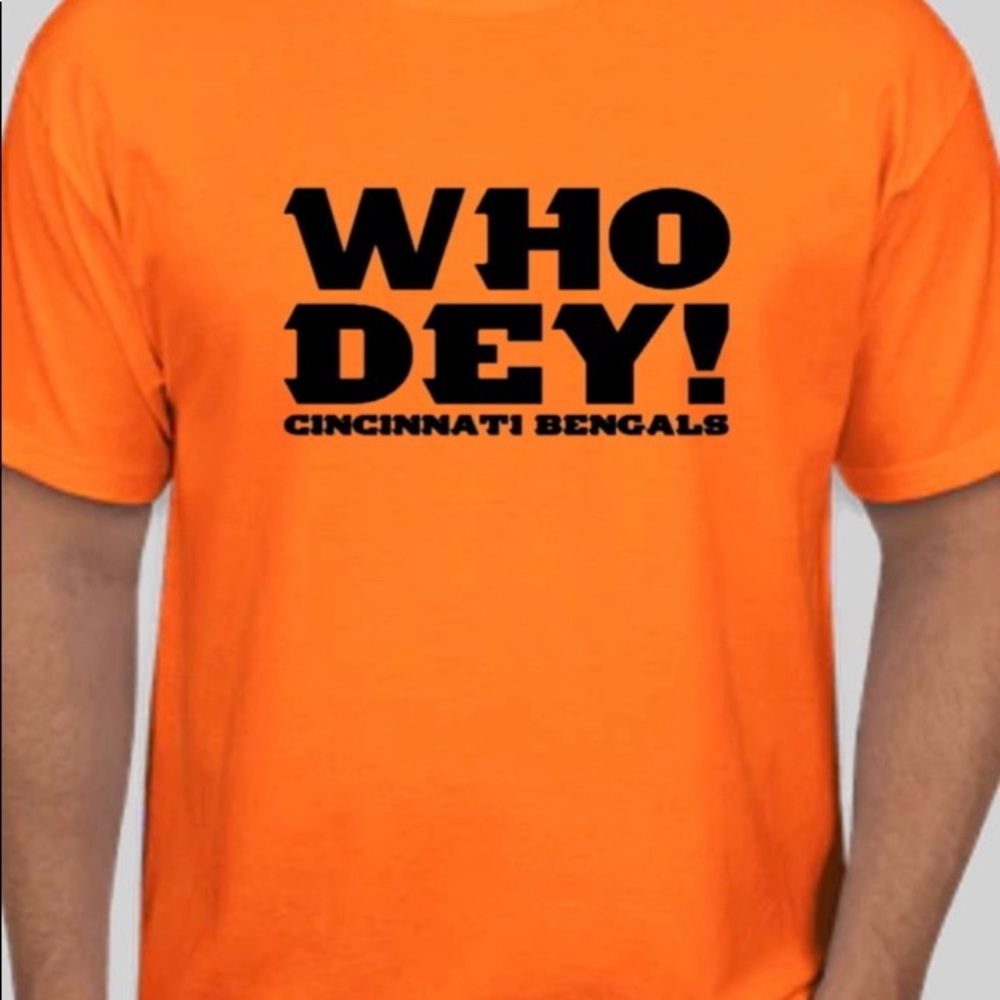 Cincinnati Bengals Who Dey! Orange and black t-shirt - various sizes NFL